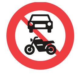 no motor vehicles allowed