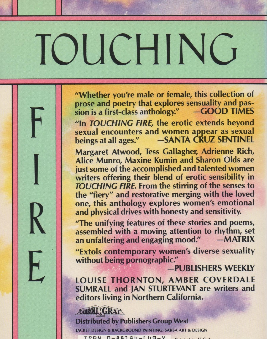 Touching Fire Erotic Writings by Women