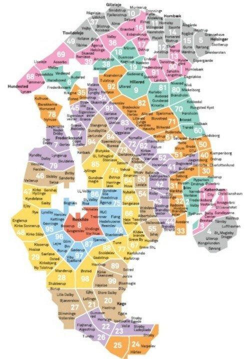 copenhagen area zone map